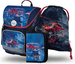 Skolas komplekts Glābēji: aktovka, penālis un somiņa