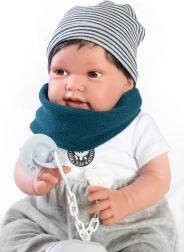 Antonio Juan Pipo Hair – reālistiska lelle mazulis 42 cm ar mīkstu ķermeni