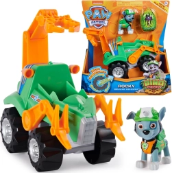 Paw Patrol Rocky Dino Rescue – figūriņa, liels transportlīdzeklis un pārsteiguma dinozaurs