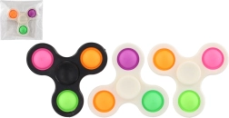 Spinneris ar burbuļu popiem plastmasa 7 cm – antistresa rotaļlieta 3 krāsas