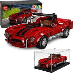 Konstruktors S.Cobra – klasisks sporta auto sarkans ar vitrīnu (391 detaļas)