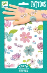 Djeco pagaidu tetovējumi ar ziediem (2 loksnes)