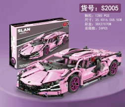 Rozā sporta auto konstruktors, 1280 detaļas