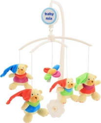 Baby Mix gultiņas karuselis “lācīši ar cepurītēm”