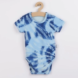Baby cotton bodysuit with short sleeves Nicol Tomi blue