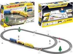 Liela elektriskā rotaļvilciena trase ar gaismu un vagoniem CONSTRUCTOR TRAIN