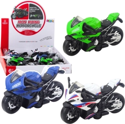 Sport racing motorcycle with flywheel, lights and sounds
