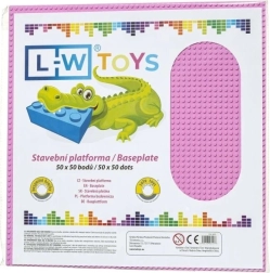 L-W Toys large building baseplate 50 × 50 studs – Pink