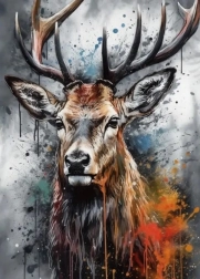 Diamond painting deer 30 × 40 cm