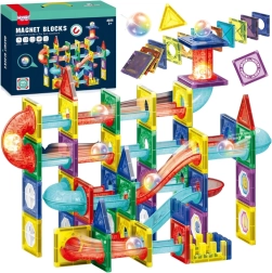 Woopie Magnetic Construction Set 3D Marble Run, 105 Pieces