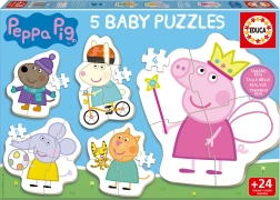 Baby puzles Cūciņa PEPPA 5 vienā (3–5 gabaliņi)