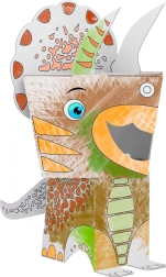 Papīra 3D saliekamais krāsošanai – kaķis – Triceratops