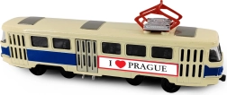 Metāla retro tramvajs PRAGUE T3 16 cm ar atveramām durvīm