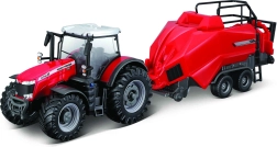 Massey Ferguson 8740S traktora modelis ar ruļļu presi