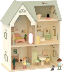 Koka leļļu māja Cozy Cottage ar mēbelēm