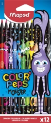Trīsstūrveida krāsainie zīmuļi Maped Color'Peps Monster 12 gab.