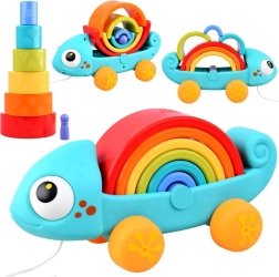 Varavīksnes hameleons Montessori puzle no 18 mēnešu vecuma