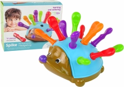 Hedgehog stacking game blue with colorful spikes