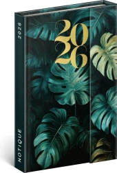 Nedēļas magnētiskais plānotājs Monstera 2026, 11 x 16 cm