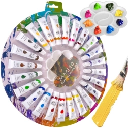 Akrila krāsas 24×12 ml ar paleti MAALEO