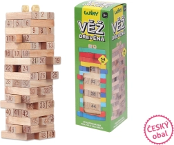 Wooden Tower with Numbers 54 Pieces