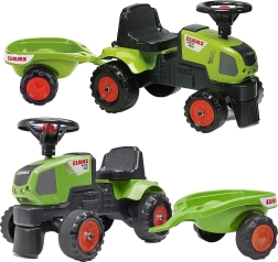 Mināmais traktors CLAAS Axos 310 Baby ar piekabi bērniem no 1 gada