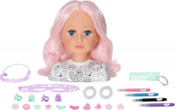 Baby Born radošā ķemmējamā galva 22 cm ar piederumiem