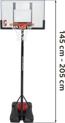Regulējams basketbola grozs 205 cm ar piederumiem