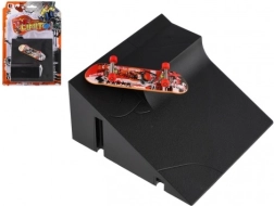 Pirkstu skeitbords ar rampu – plastmasas fingerbords ar skrūvējamiem detaļu komplektiem