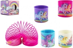 Plastmasas spirālveida rotaļa ar vienradžiem, diametrs 6,5 cm