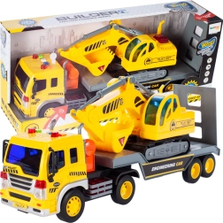 Tow Truck with Excavator with Lights and Sounds