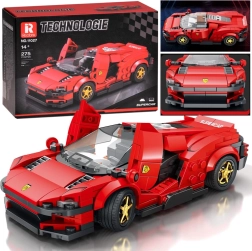 Tehniskā konstruktors – futūristiska sarkana supersporta automašīna ar uz augšu veramām durvīm, 275 detaļas