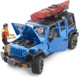 Bruder Jeep Wrangler Rubicon ar kajaku un figūriņu 1:16