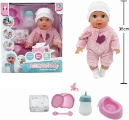 Leļļa 35 cm Tosia dzer un čurā ar piederumiem