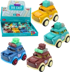 Metāla retro ceļojumu auto ar atsperes piedziņu un lecošu motora pārsegu