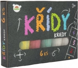 Krāsainas krītiņas uz ietves kastītē