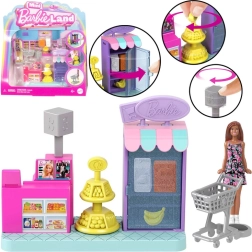 Mini lielveikals Mini Barbie Land ar lelli un kasi