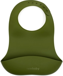 Silikona priekšautiņš New Baby olīvzaļā krāsā