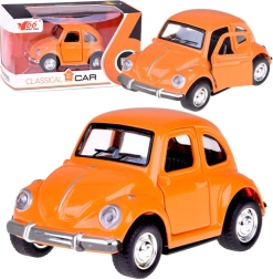 Klasiska oranža automašīniņa ar atveramām durvīm