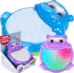 Musical drum hippo – blue and purple