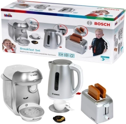 Brokastu komplekts BOSCH mini – bērnu kafijas automāts, tosteris un tējkanna ar skaņām 3+