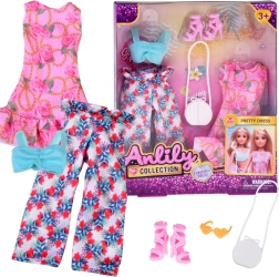 Summer outfit set for doll with dress and accessories