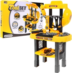 Liels bērnu darbnīcas galds ar instrumentiem un zobratiem, 23 daļas (3+)