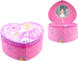 Spēlējoša sirds formas rotaslietu lādīte – princese