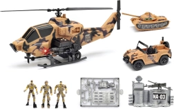 Militārā komplekts ar helikopteru ar gaismu un skaņu