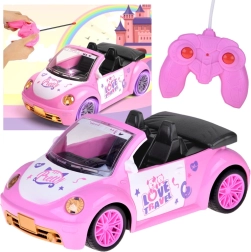 Rozā kabrio panenkām ar tālvadību