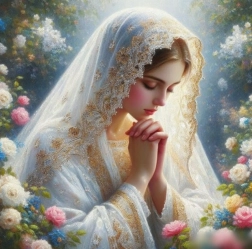 Dimanta gleznošana Lūdzējā Jaunava Marija 30x40 cm