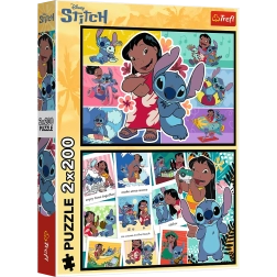 Pūzles 2x200 Stitch jautrā dzīve - Disney Lilo un Stitch