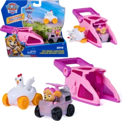 Ķepu patruļa Pup Squad izšāvējs Skye ar transportlīdzekļiem Chickaletta