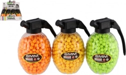 Gumijas lodītes pistolei 6 mm granātas formas traukā (800 gab., 3 krāsas)